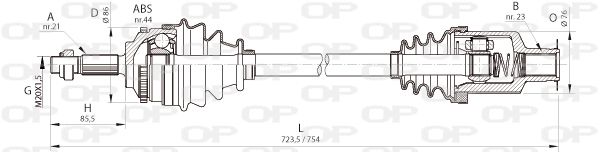 OPEN PARTS Vetoakseli DRS6364.00